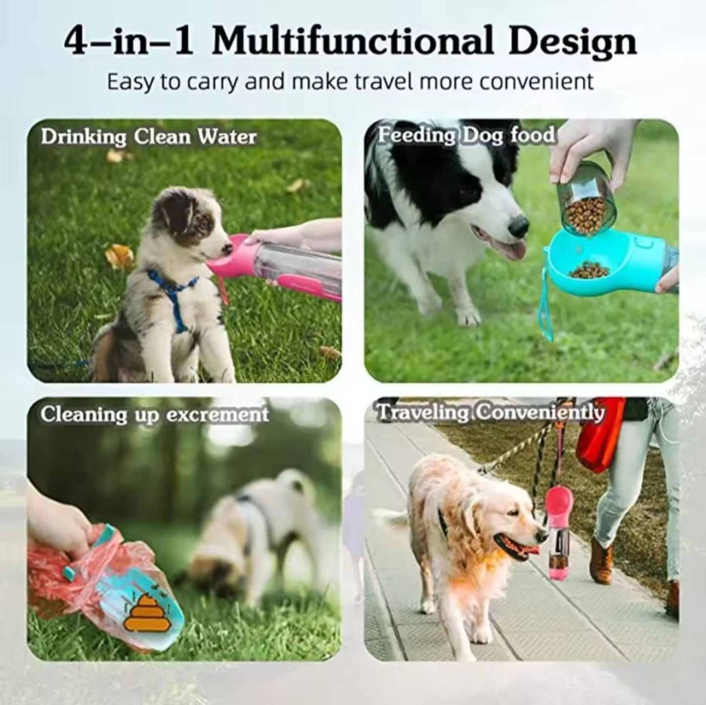 Multifunctional 4 in 1 Water Bottle